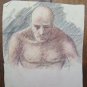 Antique Sketch Pencil On Basket Studio For Nude Man's Years Quaranta P28