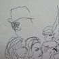 Two drawings Sketching Vintage Theme Political Shapes Protest IN Square P28.7