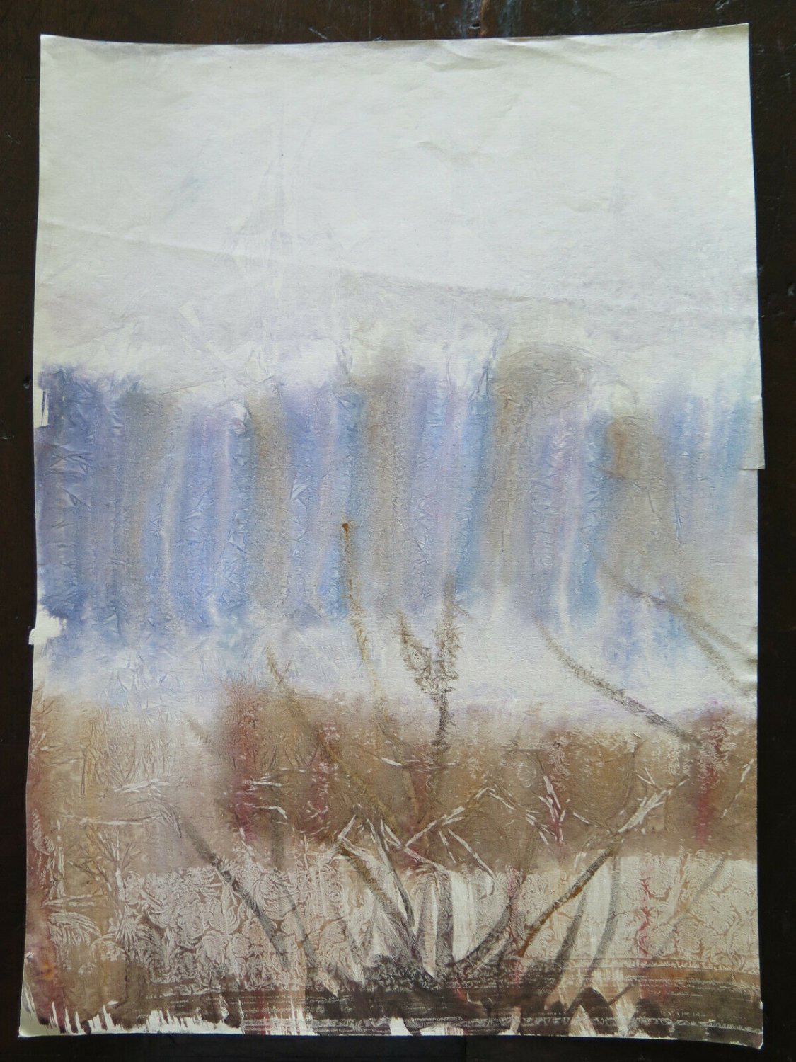 Old Painting landscape Winter Snow Watercolour Basket 14 3/16x19 11/16in P14