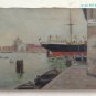 Painting Antique landscape Venice Calla Of Squero Painter Dolphin Gagnor BM38