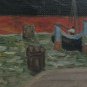 Painting Antique landscape Venice Calla Of Squero Painter Dolphin Gagnor BM38