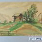 Small Painting Years 50 landscape Chemin-Dessus Martigny Swiss Signed BM53.2