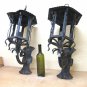 Two Old Lampposts Lantern Lamp Chandelier Wrought Iron Forged by Hand Ch