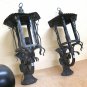 Two Old Lampposts Lantern Lamp Chandelier Wrought Iron Forged by Hand Ch