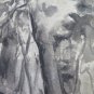 Antique Painted Sketch White And Black Bleak landscape Winter D'Author P28.4