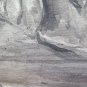 Antique Painted Sketch White And Black Bleak landscape Winter D'Author P28.4