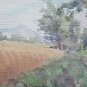 Old Painting To Watercolour Signed Pancaldi landscape Country 7/8x5 1/8in