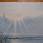 Two Old Painted Vintage landscape Winter Signed Dunlop oil On Linen MD5