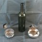 Two Old Ashtray With Hinged Match Box Silverplate Vintage Collection BM29
