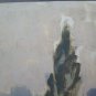 Small Painting Antique oil On Board Painting landscape With Trees Original p1