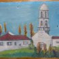 Painting Naif Vintage Spain '900 Painting oil On Linen View landscape MD5