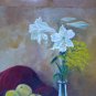 Old Painting oil Painting On Board Nature Still Blossom Floral Spain MD6