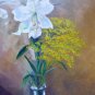 Old Painting oil Painting On Board Nature Still Blossom Floral Spain MD6