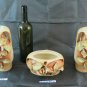 Three Vases Antique Art Nouveau IN Ceramic Style Liberty Floral France BM15