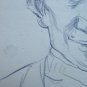 Drawing Antique Portrait Male Opera Original Pencil On Basket Years' 40 P28.6