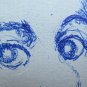Drawing Antique Portrait Girl Opera Original Pen On Basket Years' 40 P28.6