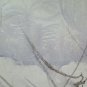 19 11/16x14 3/16in Cold landscape Winter Painting Vintage Technical Frost P14