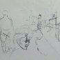 Old Drawing Subjects Various Pen Basket Sketch Vintage Art P28.8