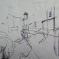 Old Drawing Subjects Various Pen Basket Sketch Vintage Art P28.8