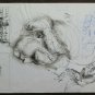 Old Drawing Subjects Various Pen Basket Sketch Vintage Art P28.8