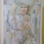 Painting Modern Painting A Technical Mixed Portrait Feminine Style Cubist P33.1