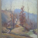 Painting Antique landscape Autumn Original Signed Pancaldi 24x32 p3