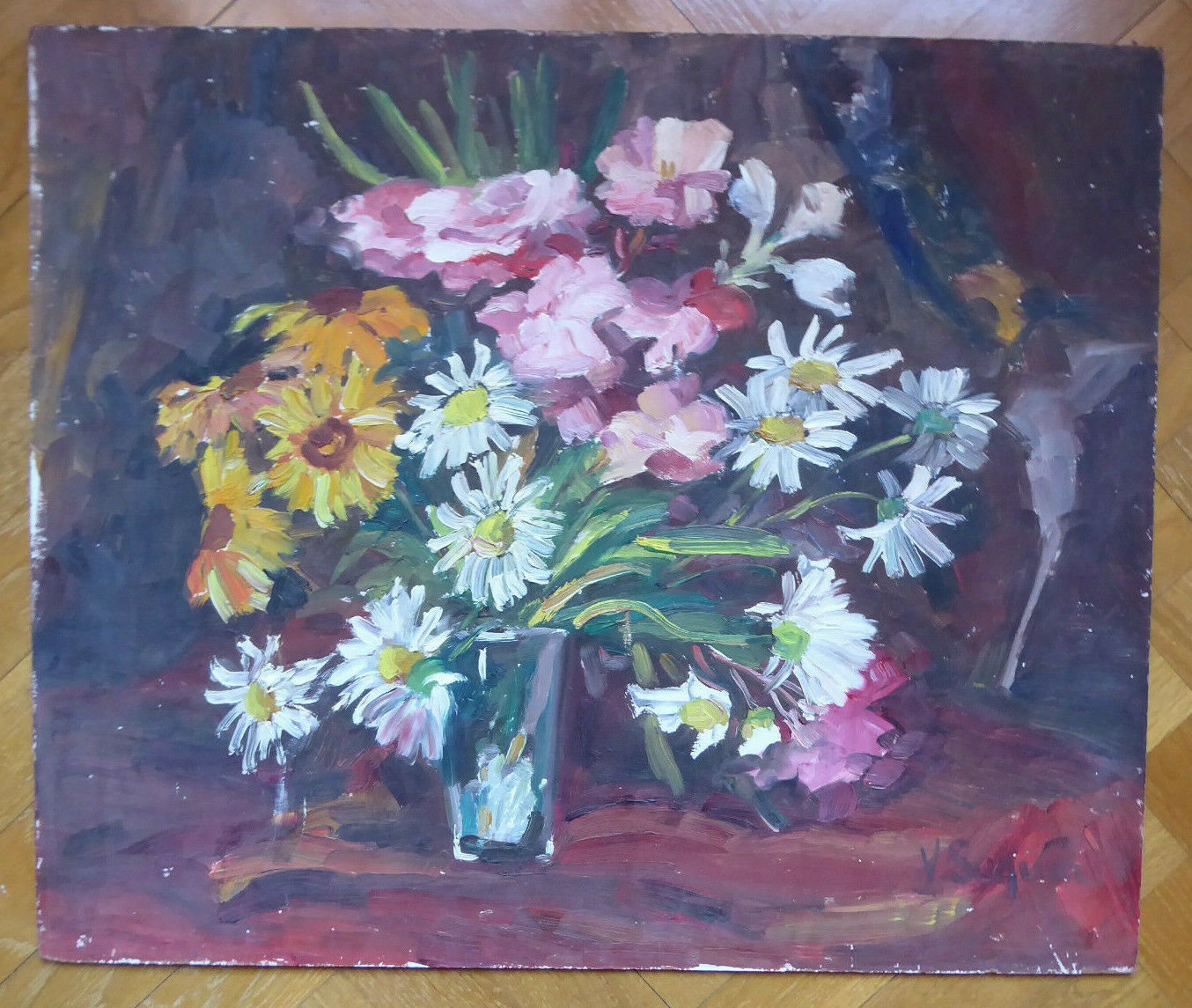Nature Still Old Painting oil Floral Blossom Signed Segura Spain 900 MD6