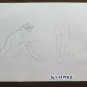 Drawing Sketch Of Painter Modenese G.Pancaldi Nude Feminine Bathers P28.9
