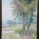 Small Painting Watercolour landscape Countryside Signed Pancaldi P14