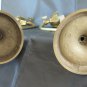 Couple Lamps Table Desk Lampshade Brass Vintage Made by Hand CH3