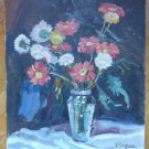 Old Painting Floral Blossom Signed Painting oil On Linen Spain '900 MD6