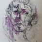 Five Antique Sketching D'Author Studies For Portrait Face Human Waterlily P28.5
