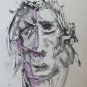 Five Antique Sketching D'Author Studies For Portrait Face Human Waterlily P28.5