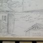 Drawing Antique Preparatory Sketch View by Country Swiss Germany BM53.2