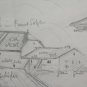 Drawing Antique Preparatory Sketch View by Country Swiss Germany BM53.2