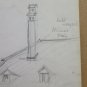 Drawing Antique Preparatory Sketch View by Country Swiss Germany BM53.2