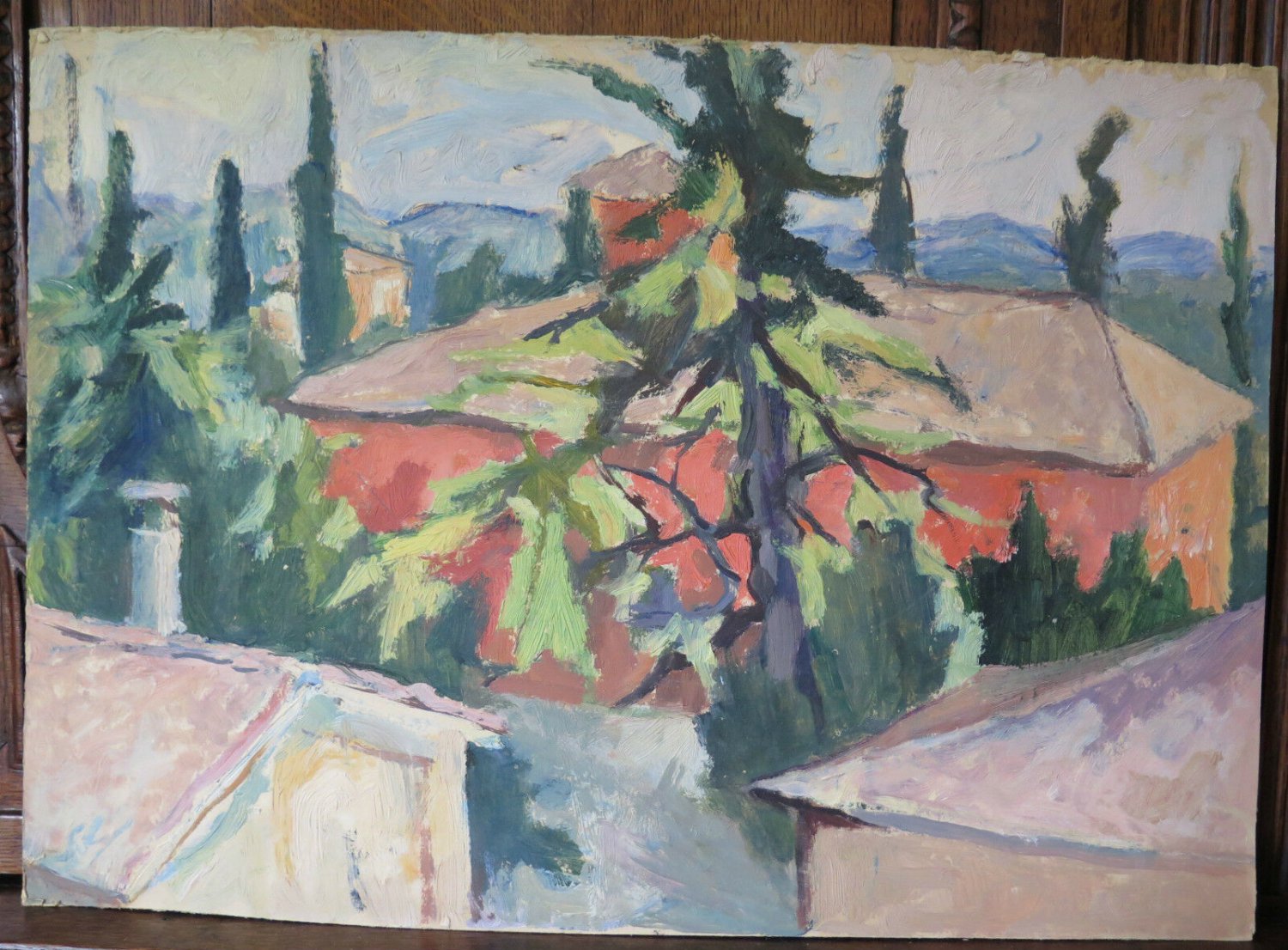 View Dei Roofing Of Piumazzo Painting Antique To oil With Certificate p12