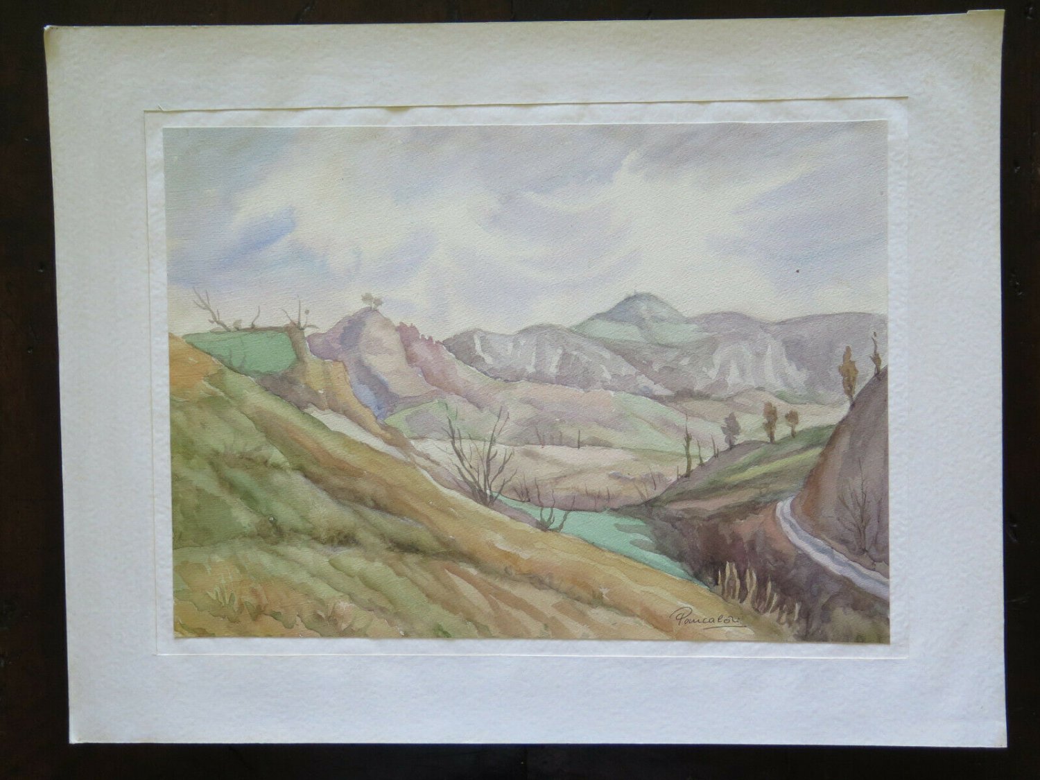 Painting landscape Hills Emilia Romagna Signed Pancaldi Painter of Modena