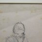 Drawing Antique By Anonimo Beginning Century Man Sitting Che Think Pencil BM53.2