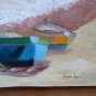 Old Painting oil On Board Marina With Boats Signed Segura Spain '900 MD4