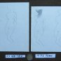Two Old drawings Sketching Studio Nude Feminine Portrait Pencil On Basket P28.6