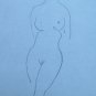 Two Old drawings Sketching Studio Nude Feminine Portrait Pencil On Basket P28.6