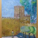 Old Painting oil Style Impressionist View by Country Spain Signed MD3