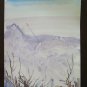 Landscape Alpine IN Winter Painting Watercolour Ice Technical Experimental P14