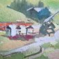Watercolour Antique landscape Di Montagna Alps Alpine Dolomites Original 1960 p9
