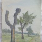 Painting Sketch Signed Original landscape By Country Watercolour 1950 P28.4