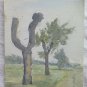 Painting Sketch Signed Original landscape By Country Watercolour 1950 P28.4
