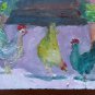 Old Painting Small Size Garden IN Flower With Chickens Painting MD4