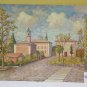 Antique Painting oil On Board Style Impressionist View City