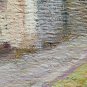 Antique Painting oil On Board Style Impressionist View City